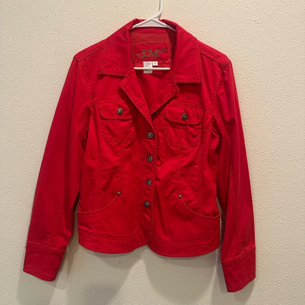 L.A.L. “Live A Little” Bold Red Denim Jacket